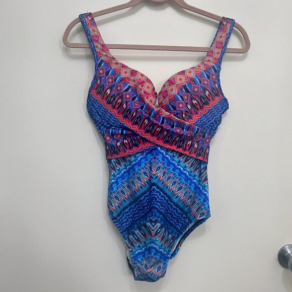Miraclesuit Escape Casablanca Criss Cross One Piece Swimsuit Underwire Bra 10 - Picture 5 of 9